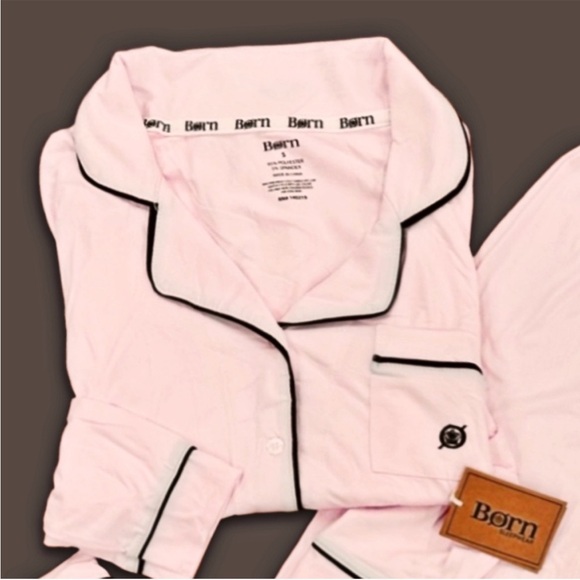 NWT Born Pajama Set Extra Soft Pink/Black Sizes Available S, M, L, XL